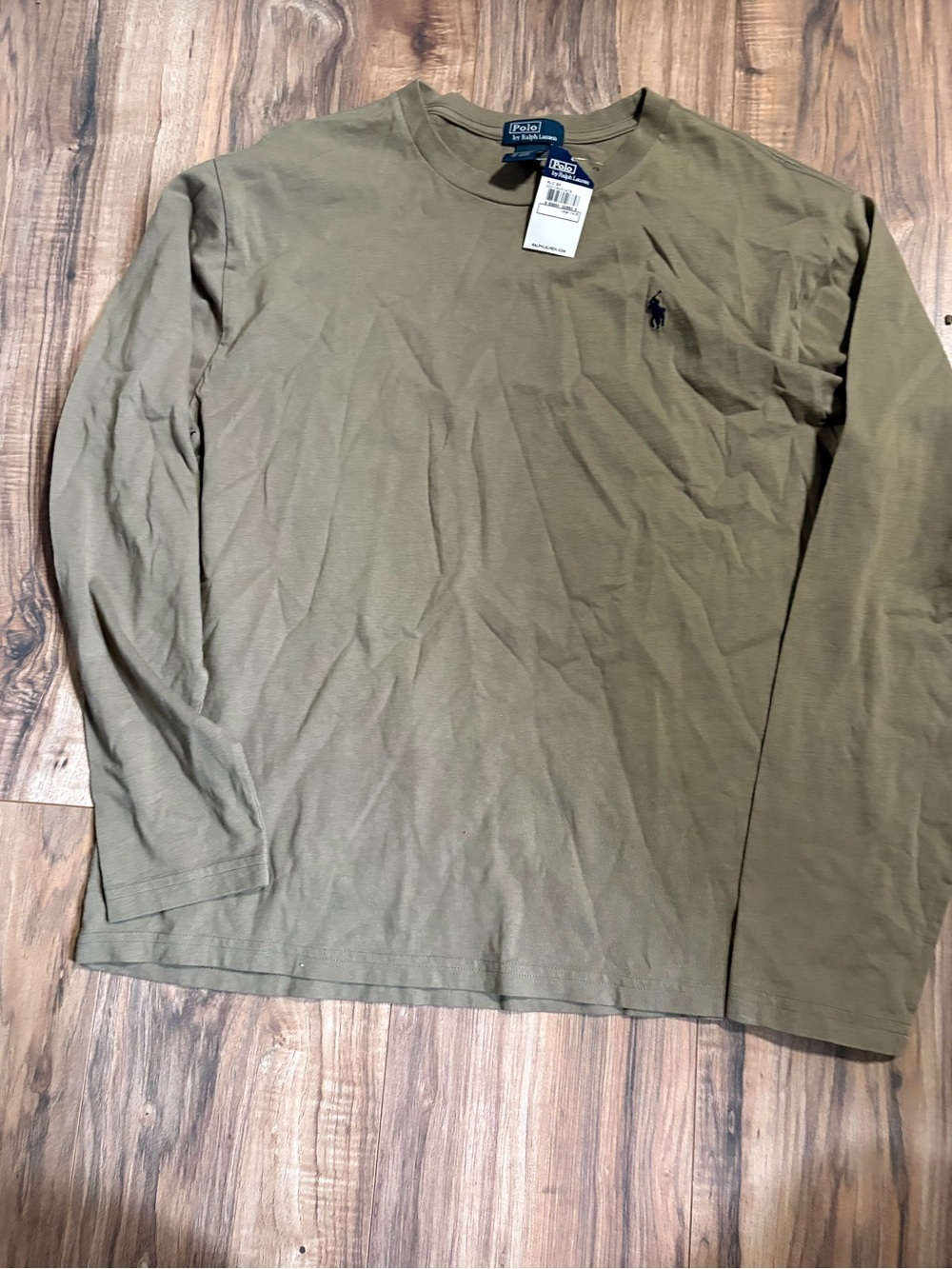 NWT Ralph Lauren Olive Green Long-Sleeve Crewneck Tee